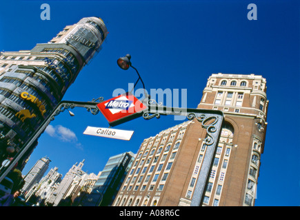 Plaza del Callao, Gran Via, Madrid, Spagna Foto Stock