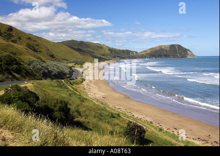 Spiaggia Makorori vicino a Gisborne Eastland Nuova Zelanda Foto Stock