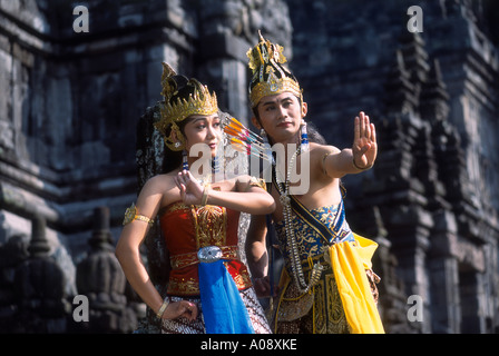 Java, Prambanan, Ramayana Dancing Foto Stock