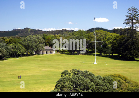 Waitangi Treaty House Baia delle Isole Northland Nuova Zelanda antenna Foto Stock