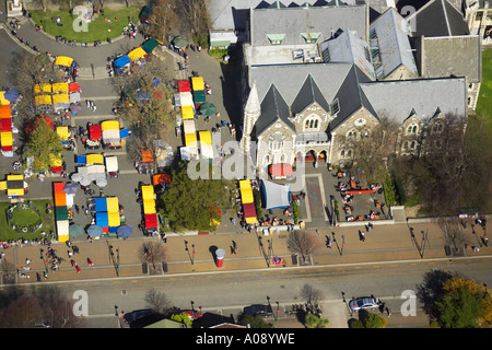 Mercato del weekend Arts Centre Christchurch Isola del Sud della Nuova Zelanda antenna Foto Stock