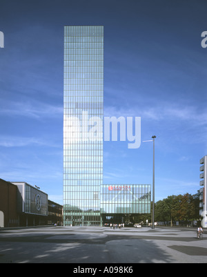 Messeplatz edificio situato a Basilea Svizzera Europa realizzato dagli architetti Morger & Degelo, 2001-2003 Foto Stock