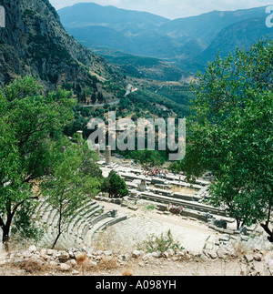 Rovine a Delphi Grecia Foto Stock