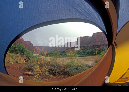 Camping lungo il fiume Verde, UT Foto Stock