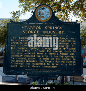 Segno storico. Tarpon Springs Florida USA Foto Stock