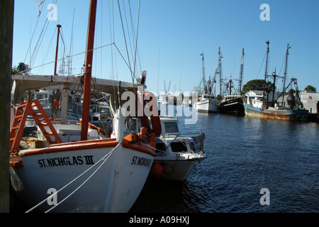 Tarpon Springs Florida USA il lungomare di questo lavoro di porto sul fiume Anclote Foto Stock