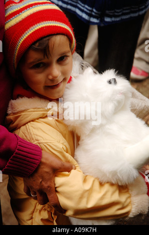 Romani Gipsy comunità villaggio nel distretto di Spantov, southeastern Romania. Foto Stock