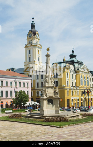 Ungheria Pecs Szechenyi ter centrale piazza Municipio Foto Stock
