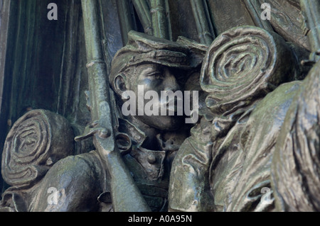 Soldato nero del 54th Massachusetts reggimento memorial a Boston nel Massachusetts. Fotografia digitale Foto Stock