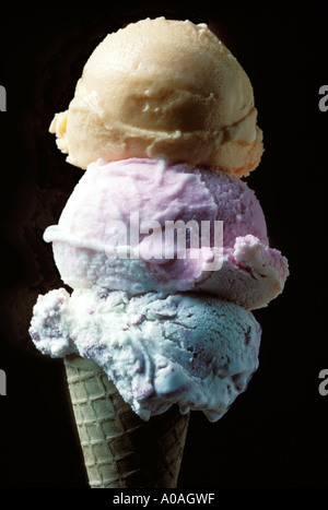 Tre scoop gelato Foto Stock