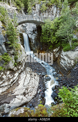 Van Trump Creek la caduta Christine cade il Parco Nazionale del Monte Rainier Washington Foto Stock