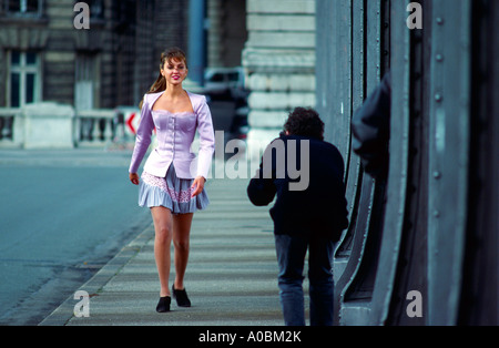 Fotomodell Bruecke Bir Hakeim Seine Paris Frankreich Foto Stock