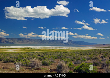 Il lago di Abert con nuvole di Oregon Foto Stock