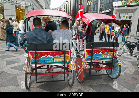 Pedicab taxi, Copenhagen, Danimarca, in Europa Foto Stock