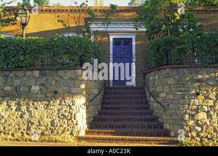 Ingresso di casa al Canyon Road a Santa Fe, New Mexico, NEGLI STATI UNITI Foto Stock