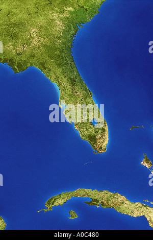 Immagine satellitare della Florida negli Stati Uniti dallo spazio Foto Stock