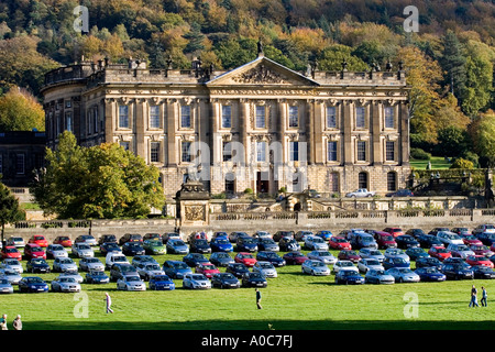 Chatsworth House nel Derbyshire parco nazionale di Peak District Foto Stock