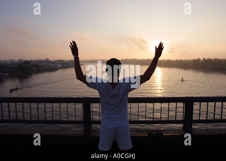 Allenamento mattutino, Can Tho, Vietnam Foto Stock