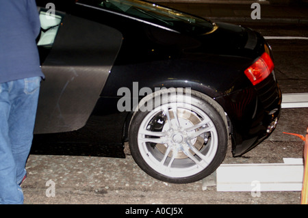 Scoop di Audi R8 durante la pre-lancio visita a Londra Foto Stock