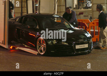 Scoop di Audi R8 durante la pre-lancio visita a Londra Foto Stock