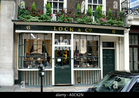 Serratura e Co Lock & Company Hatters St James Street London Foto Stock