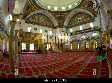 Israele Akko città vecchia la El Jazzar mosque interior Vista fisheye dal lato Foto Stock