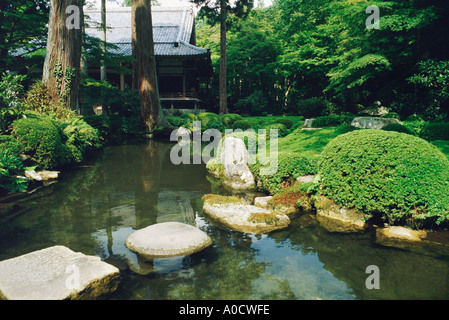 Giardino in Sanzen nel tempio buddista di Tempio di Ohara vicino Kyoto in Giappone Foto Stock