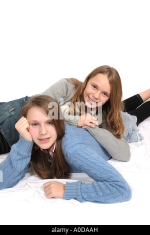 Inglese due sorelle adolescenti. Foto Stock