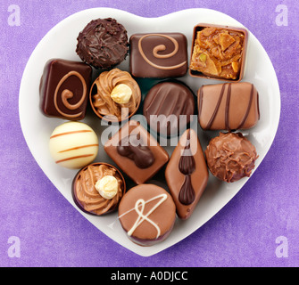 BEGIAN cioccolato a forma di cuore piatto Foto Stock