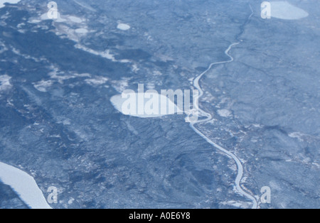Wapusk Parco Nazionale della Baia di Hudson Cape Churchill Manitoba Canada America del Nord a nord del Circolo Polare Artico tundra frozen paesaggio antenna di ghiaccio Foto Stock