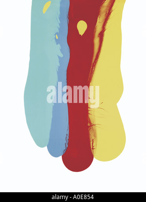 Vernice di colore più una vernice o un inchiostro Pour Foto Stock