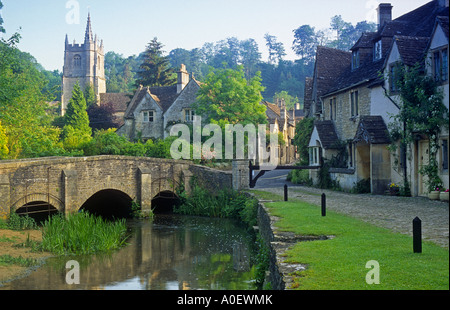 Castle Combe Cotswolds Wiltshire, Inghilterra Foto Stock
