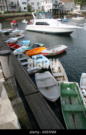 Barche nel porto di Rockport. Foto Stock