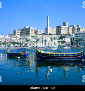 Barche da pesca Msida Creek Malta Foto Stock