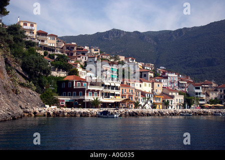 Parga Città Porto Porto greco terraferma ionica della Grecia Epiro regione UE Unione europea EUROPA Foto Stock