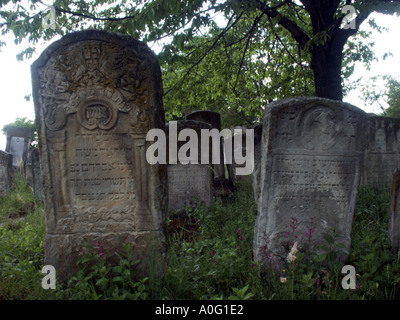 Vecchio Cimitero giudaica vicino a Piatra Neamt Moldavia lato orientale della Romania Romania Europa dell Est Europa Foto Stock