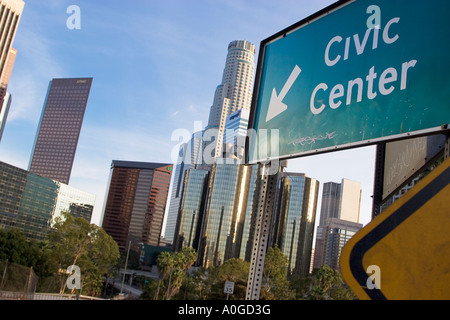 Il centro civico segno, Los Angeles Foto Stock