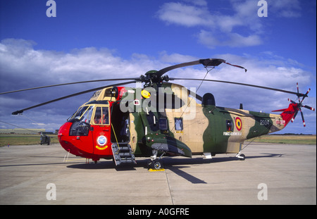 Westland Sea King HC Mk48 belga di ricerca e salvataggio in elicottero sul soddisfare scozzese visita. GAV 2133-183 Foto Stock
