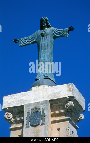 Statua di Cristo sulla vetta del Monte Toro Menorca è il punto più alto di Minorca a 358 metri Foto Stock