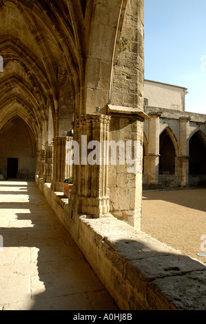 Il chiostro della Cattedrale di St Nazaire Beziers Herault Francia Europa Foto Stock