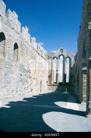 Xii secolo rovine della Cattedrale di Ardfert ha un distinto stile romano e ha la sua instradato indietro al st brendan il navigatore Foto Stock