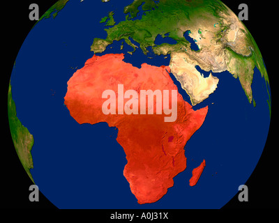 Ha evidenziato un'immagine satellitare dell Africa Foto Stock
