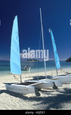 Treasure Island resort per vacanze appena fuori l'isola delle Fiji in Polinesia francese,dell'Oceano Pacifico del Sud Foto Stock