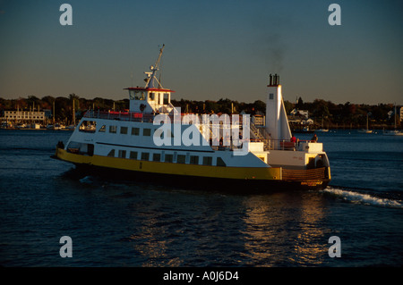 Maine,ME,New England,Down East,Portland,Casco Bay Water Ferry Line il traghetto Machigonne II parte per Peaks Island ME149, i visitatori viaggiano tour t Foto Stock