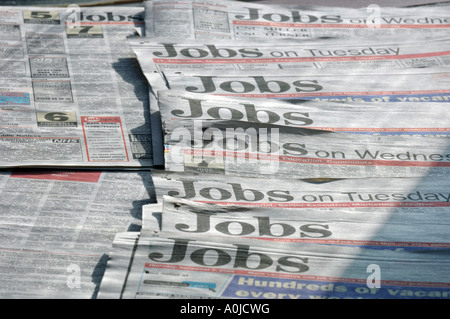 Annunci di lavoro pagine di giornali Foto Stock