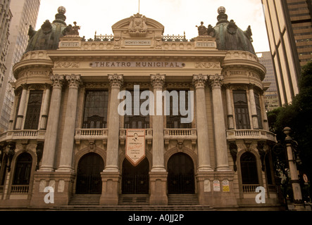 Teatro Comunale la Opera House di Floriano Square a Rio de Janeiro in stato di Rio de Janeiro in Brasile in Sud America Foto Stock