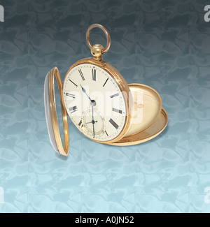 Orologio antico con cassa in oro 18ct realizzato in Lancaster 1864 Foto Stock