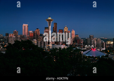 Seattle Washington USA skyline da St. Annes Hill Agosto 2006 Foto Stock