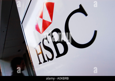 Ingresso anteriore di HSBC Bank Foto Stock