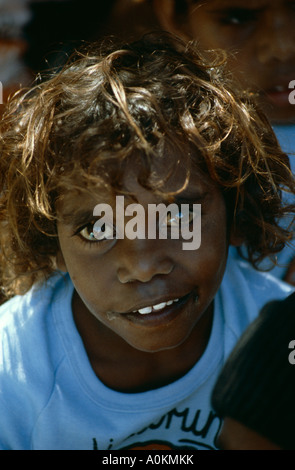 Aborigeno boy in Brisbane Australia Foto Stock